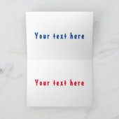 かわいい鳥飛んでいる赤い飛行機の漫画イラストレーション カード (内部)