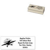 かわいい鳥飛んでいる赤い飛行機の漫画イラストレーション ラバースタンプ (押印)