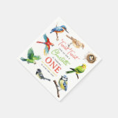 かわいい鳥1歳の誕生日パーティー スタンダードカクテルナプキン (角)