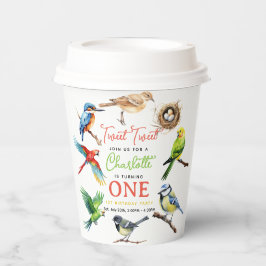 かわいい鳥1歳の誕生日パーティー 紙コップ
