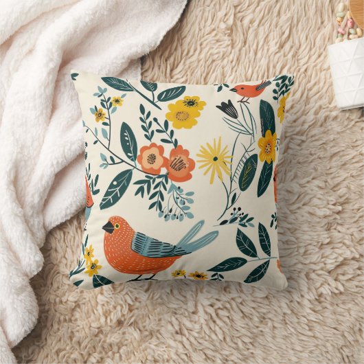かわいい鳥 クッション (ブランケット)