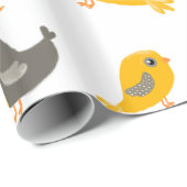 かわいい鳥 – 黄色と灰色 ラッピングペーパー (ロールコーナー)