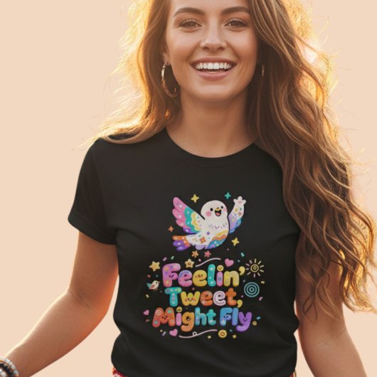 かわいい鳥 Feelin' Tweet Might Fly Tシャツ