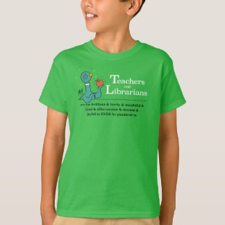 かわいい鳩の先生と司書の子供用グリーン Tシャツ