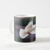 かわいい鳩 白い鳩 愛と平和のシンボル 鳥 コーヒーマグカップ (正面左)