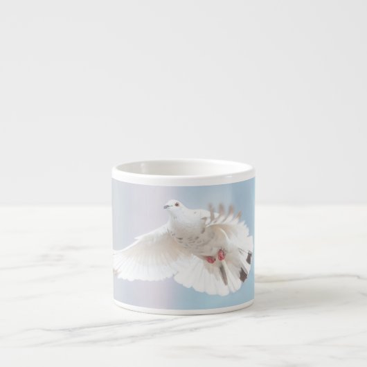 かわいい鳩 白鳩 愛と平和のシンボル 鳥 エスプレッソカップ (正面)