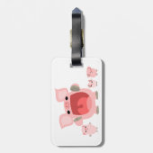 かわいい鳴き声のキャラクター豚の荷物タグ ラゲッジタグ (裏面縦)