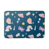 かわいい鳴魚ユニコーン虹のパターン バスマット (正面)