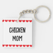かわいい鶏のコラージュ キーホルダー (裏面)