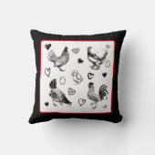 かわいい鶏のコラージュ クッション (裏面)