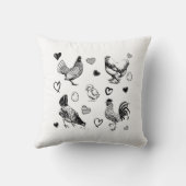 かわいい鶏のコラージュ クッション (裏面)