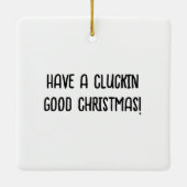 かわいい鶏のコラージュ セラミックオーナメント (裏面)