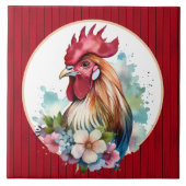 かわいい鶏の愛好家のキッチン タイル (正面)
