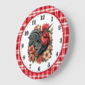 かわいい鶏の愛好家のキッチン ラージ壁時計 (傾斜)