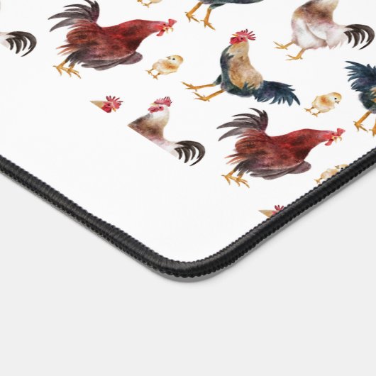 かわいい鶏の柄 デスクマット (コーナー)