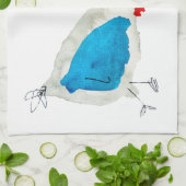 かわいい鶏の水彩画 キッチンタオル (折り畳み)