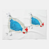 かわいい鶏の水彩画 キッチンタオル (横)