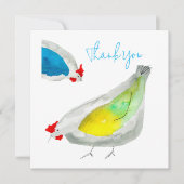 かわいい鶏の水彩画 ノートカード (正面)