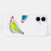 かわいい鶏の水彩画 iPhone 16ケース (裏面横)