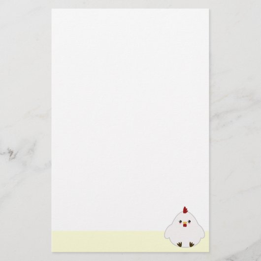 かわいい鶏 便箋 (正面)