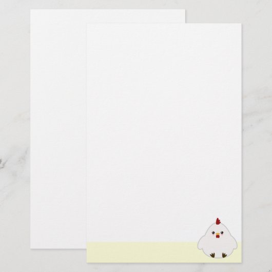 かわいい鶏 便箋 (正面/裏面)