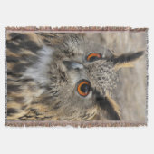 かわいい鷲のフクロウ写真 スローブランケット (正面)