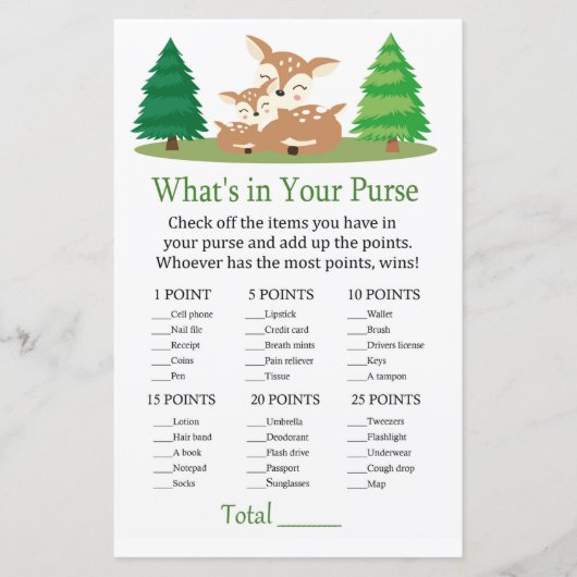 かわいい鹿あなたの財布のゲームの中に何がある (正面)