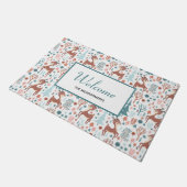 かわいい鹿お洒落の森の中へようこそ ドアマット (アングル)