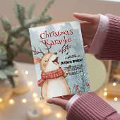 かわいい鹿がクリスマスにカラオケを歌うパーティー 招待状