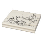 かわいい鹿とバニー図解入りの、写真付きのアート ラバースタンプ (スタンプ)