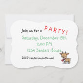 かわいい鹿とバニー図解入りの、写真付きのアート 招待状 (裏面)