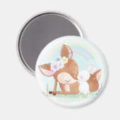 かわいい鹿とバニー マグネット (正面/裏面)