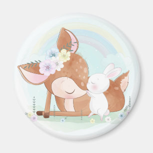 かわいい鹿とバニー マグネット