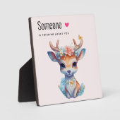 かわいい鹿と恋のベビー フォトプラーク (正面)