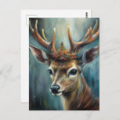 かわいい鹿と王冠 ポストカード (正面/裏面)