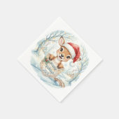 かわいい鹿と2026年おめでとう スタンダードカクテルナプキン (角)