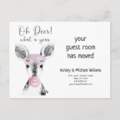 かわいい鹿なんと1年の動く発表 案内ポストカード (正面)