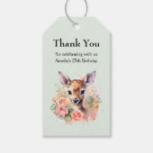 かわいい鹿に囲まれたバラありがとう ギフトタグ (正面)