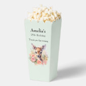 かわいい鹿に囲まれたバラ誕生日ありがとう フェイバーボックス (はじけた状態)