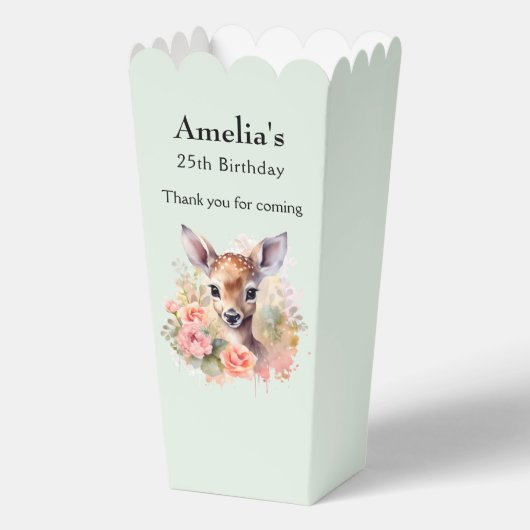 かわいい鹿に囲まれたバラ誕生日ありがとう フェイバーボックス (正面)
