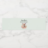 かわいい鹿に囲まれたバラ誕生日イベント ペットボトルラベル (シングルラベル)