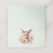 かわいい鹿に囲まれたバラ プレイスカード (外部開封)