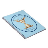 かわいい鹿のイラスト名前カスタマイズ子供の日記 ノートブック (右側)