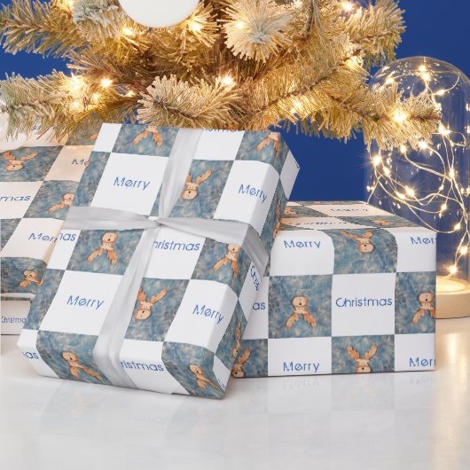 かわいい鹿のクリスマス 子供の休日 ラッピングペーパー (クリスマス)