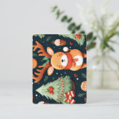 かわいい鹿のシームレスパターン シーズンカード (スタンド正面)