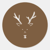 かわいい鹿のステッカー。 ラウンドシール (正面)