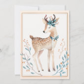 かわいい鹿のストリングライト, フラワーベイビーシャワー 招待状 (裏面)