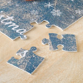 かわいい鹿のスノーフレークメリークリスマスキッズ ジグソーパズル (側面)