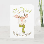 かわいい鹿のデザインの引用クリスマスカード シーズンカード (正面)