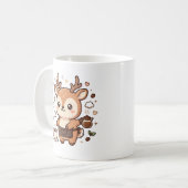 かわいい鹿のバリスタ コーヒーマグ カワイイ キャラクター コーヒーマグカップ (正面左)